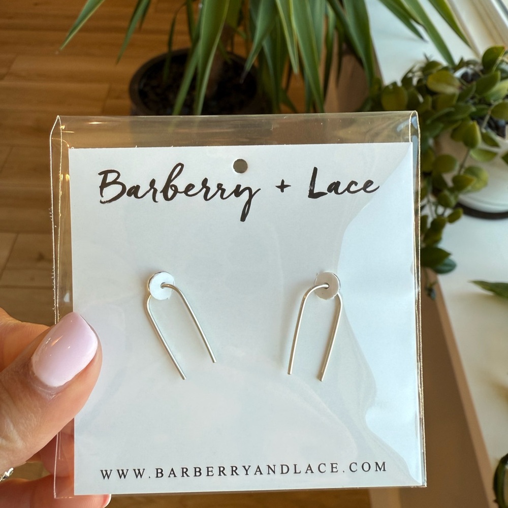 🍒 2/$20 - Barberry & Lace Open Arc Earrings - Silver